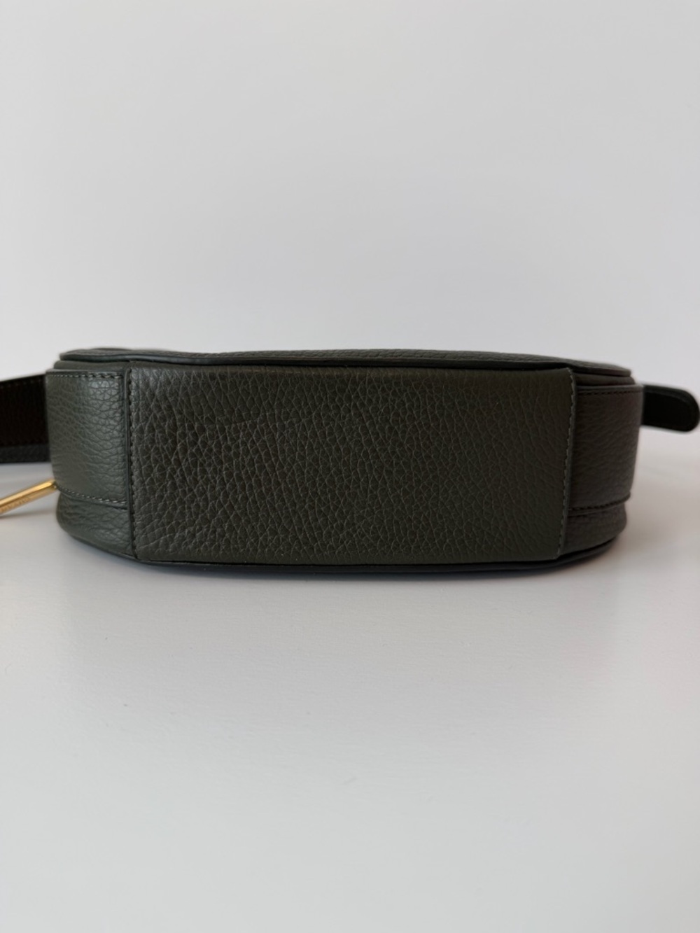Cuyana Top Handle Leather Oval Crossbody Bag in Dark Olive - Picture 8 of 12